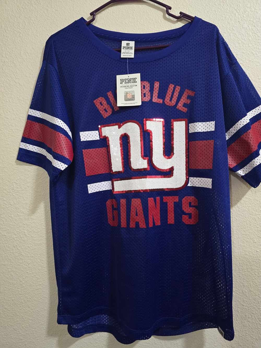 PINK Victoria's Secret by Victoria's Secret Girls' New York Giants Blue Team Tee